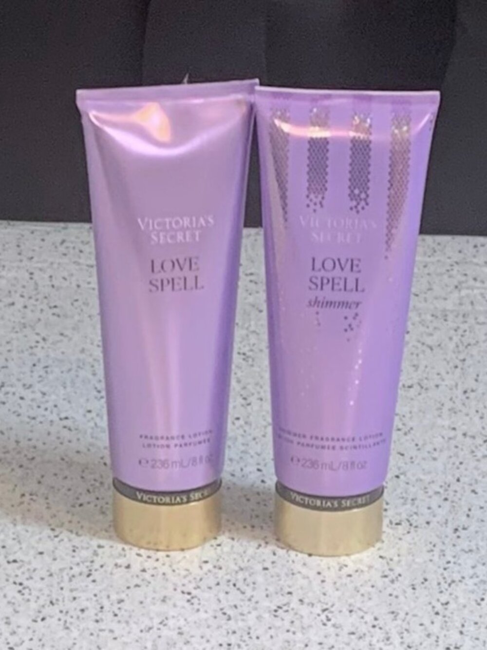 2 Pack Victoria's Secret Fragrance Body Lotion Love Spell & Love Spell SHIMMER